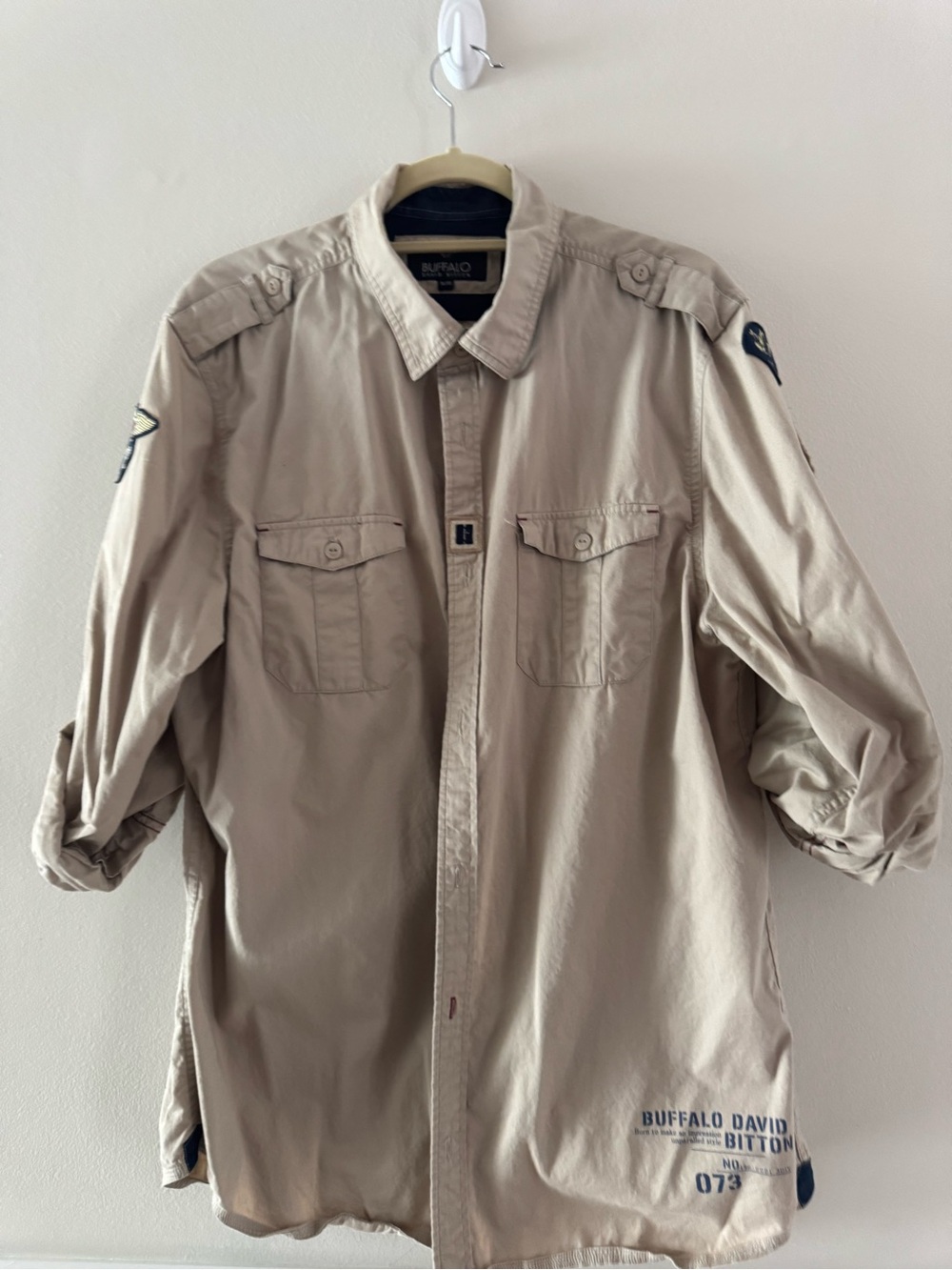 Buffalo David Bitton Men's Khaki Utility Shirt